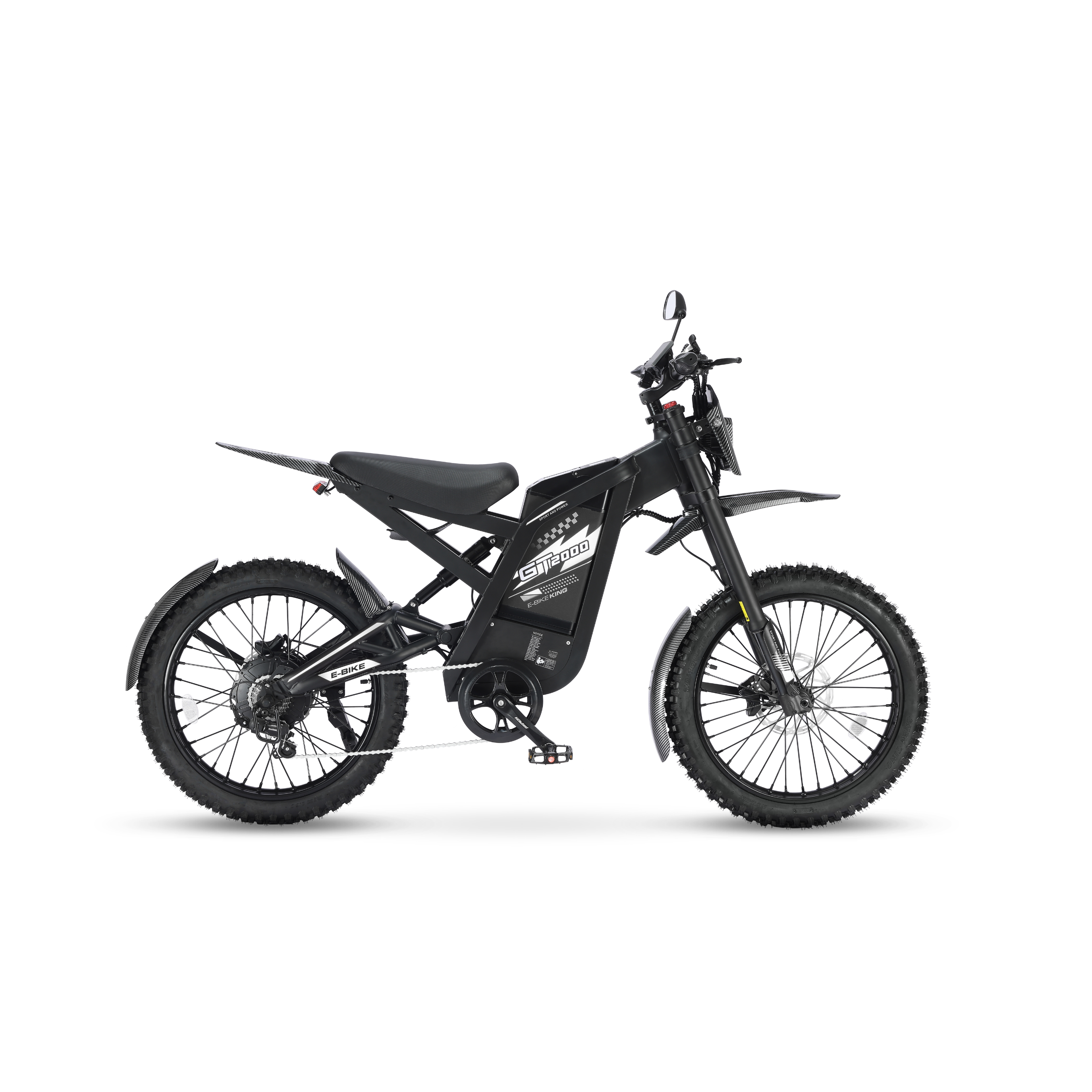 GT2000 - Ouxi Fatbike - Opvoerbaar - Skinnybike - Zwart - 6 Km/Pu Gashendel