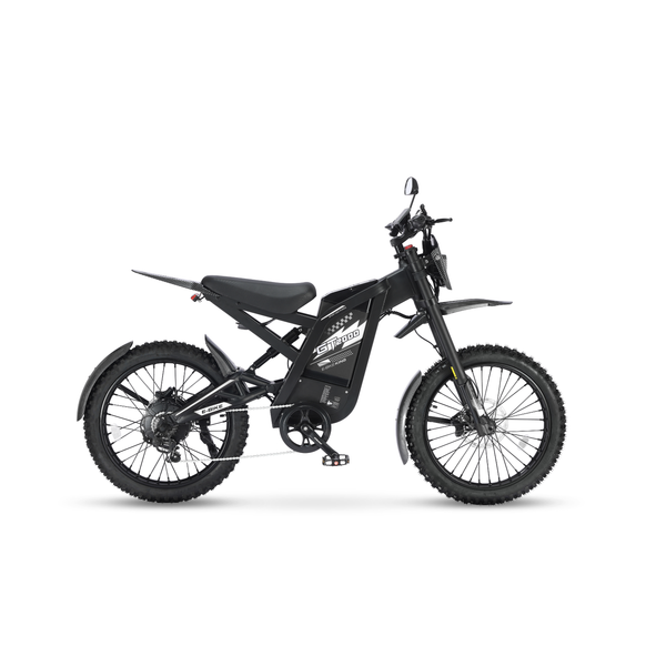 GT2000 - Ouxi Fatbike - Opvoerbaar - Electric Dirt Bike - Zwart - 6 Km/Pu Gashendel